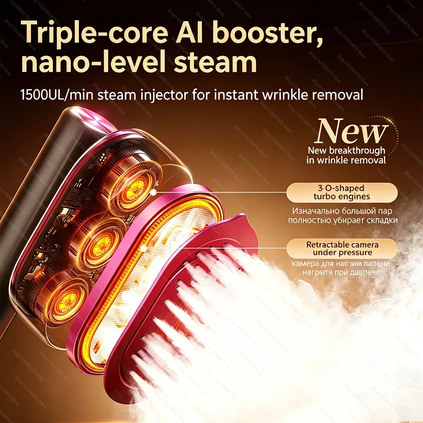 Steam Iron Mini Portable Steamer Iron Handheld Machine Folding Garment Hanging Clothes Ironing Wet Dry Ironing Machine Home Iron