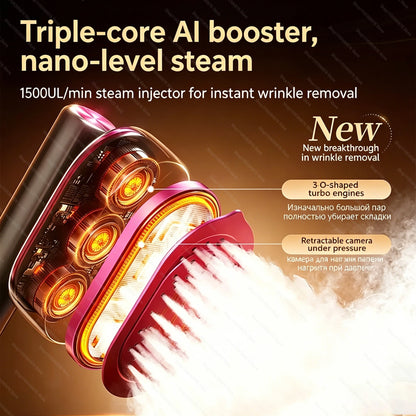 Steam Iron Mini Portable Steamer Iron Handheld Machine Folding Garment Hanging Clothes Ironing Wet Dry Ironing Machine Home Iron