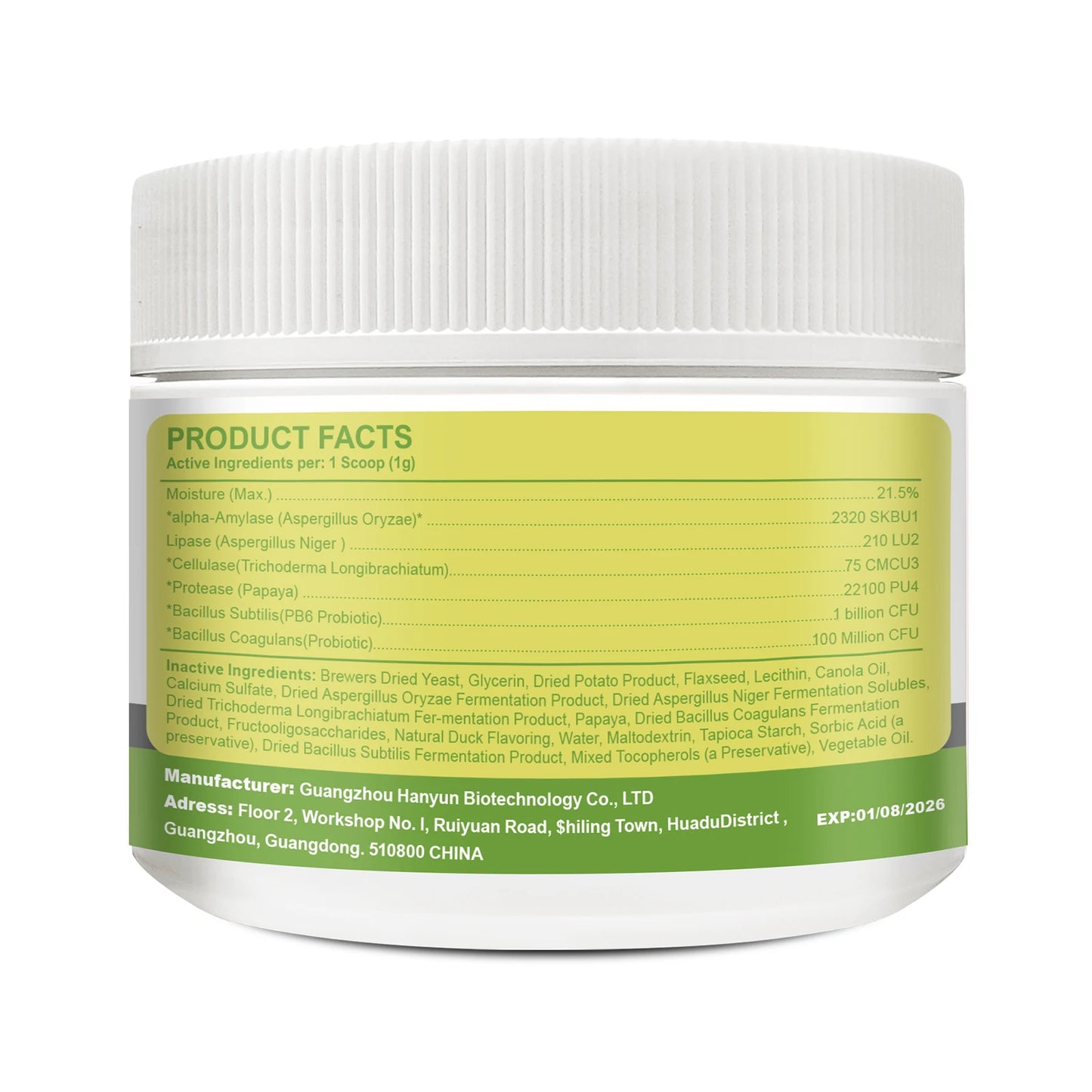 Dog Probiotic Powder Supplement - Supports Digestive